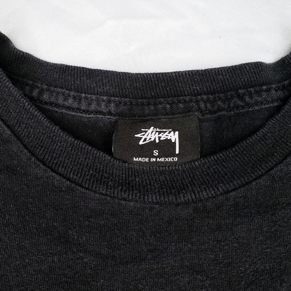 ‼SOLD‼ Vintage Stussy 80 Cropped Spell Out Black - Picture 7 of 8